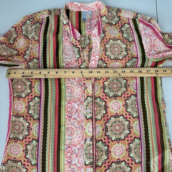 Kut from the Kloth Shirt button up floral Size XS Sheer Long Sleeve - Picture 7 of 13
